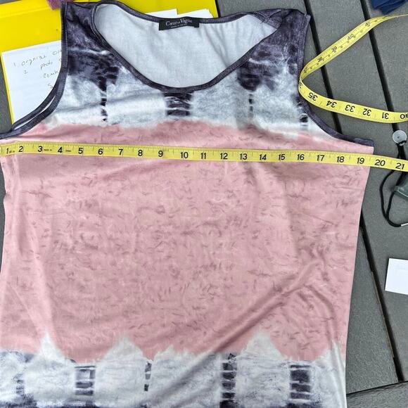 Coeur de Vague, multicolor scoop neck tank top, women's size M - Picture 6 of 9